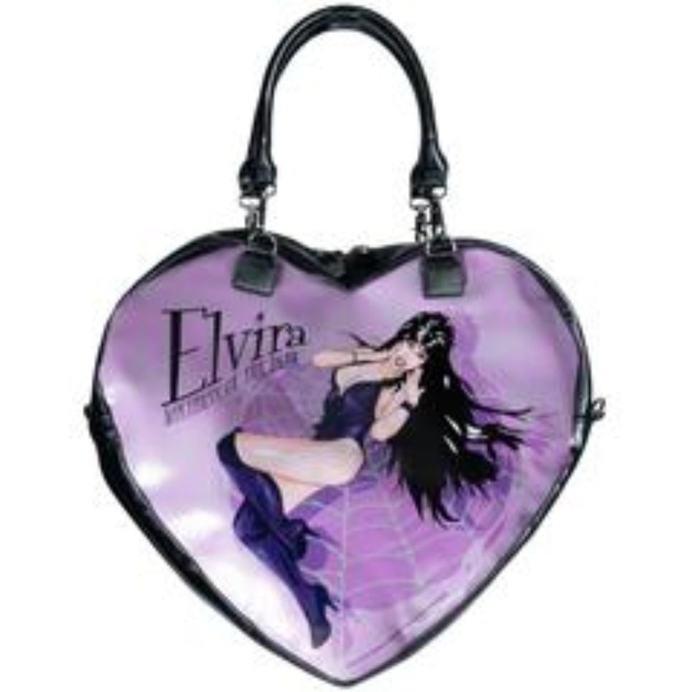 Elvira Black Heart Web Purse Bag Goth Fashion